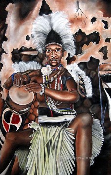 アフリカ人 Painting - ジャレッド・ミンジケンダ アフリカ出身のドラマー